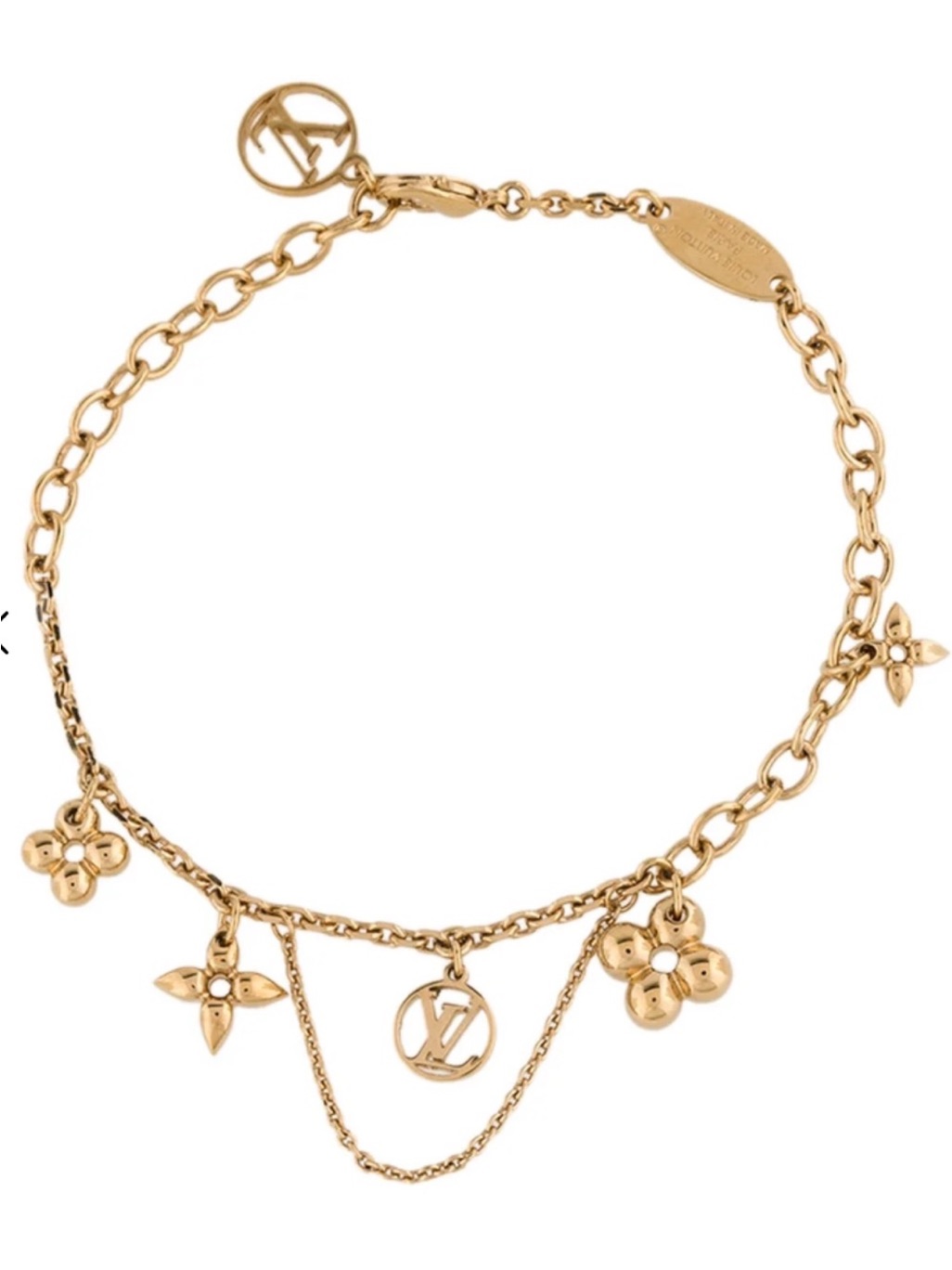 Louis Vuitton Gold Monogram Charm Chain Bracelet